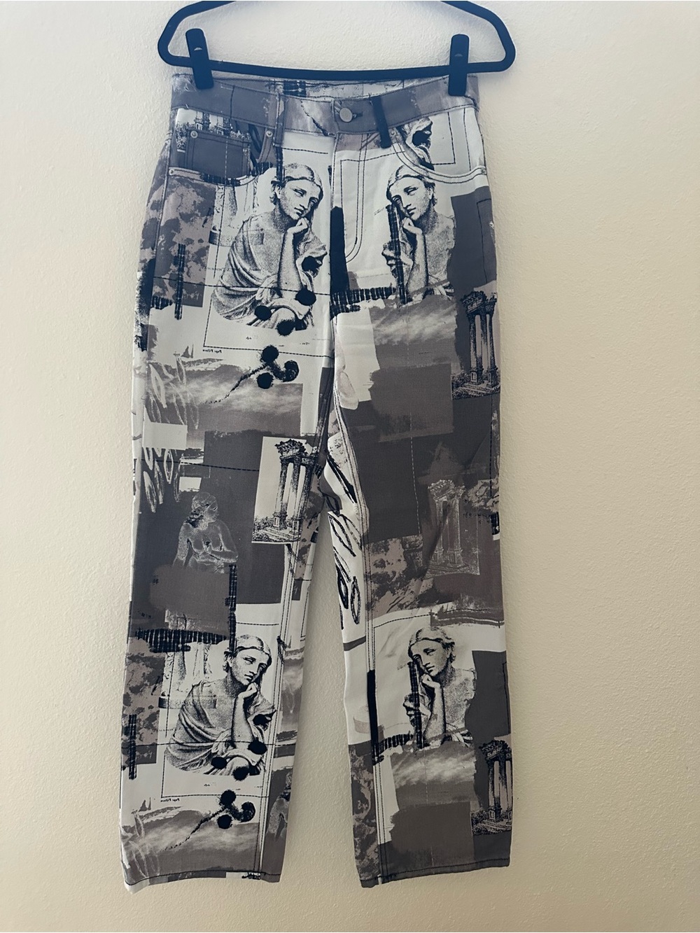 BDG Printed Graphic Pants in Black & White